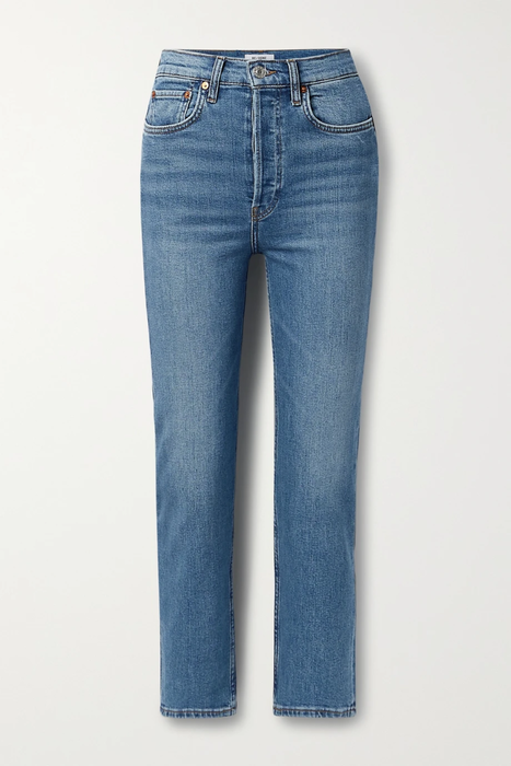 유럽직배송 리던 청바지 RE/DONE 70s Originals Stove Pipe cropped high-rise straight-leg jeans 27086482322959815