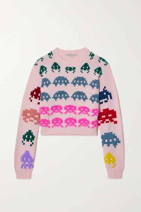 유럽직배송 스텔라맥카트니 스웨터 STELLA MCCARTNEY Game On metallic intarsia-knit sweater 24062987016728877