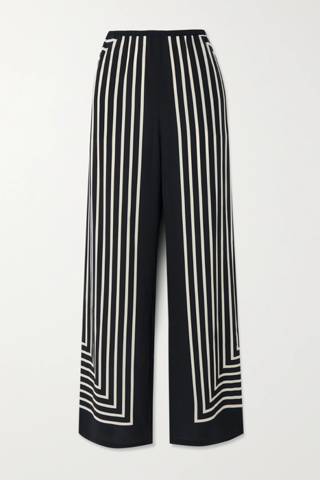 유럽직배송 토템 팬츠 TOTÊME Striped silk crepe de chine wide-leg pants 25185454456205717