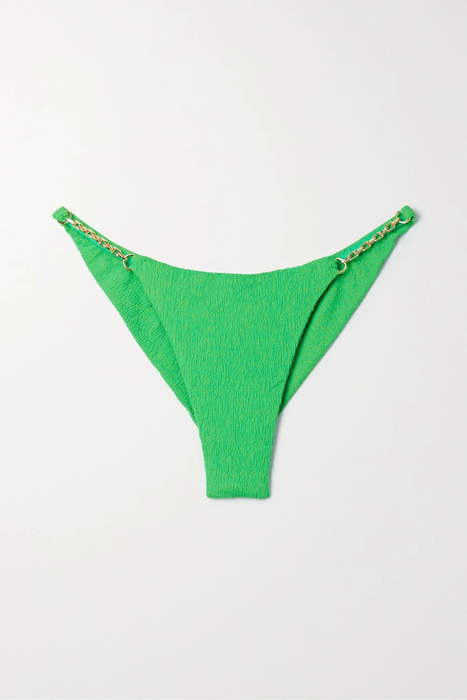 유럽직배송 VIX Chain-embellished seersucker bikini briefs 29419655932406552