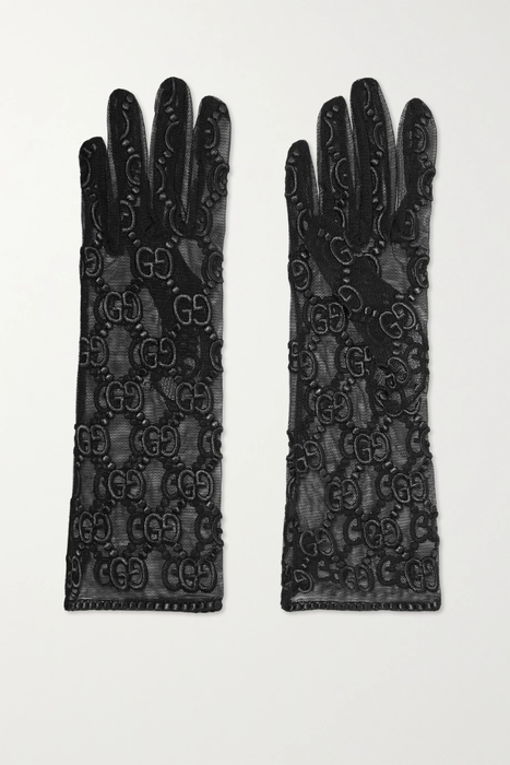 유럽직배송 구찌 GUCCI Embroidered tulle gloves 29419655932625065
