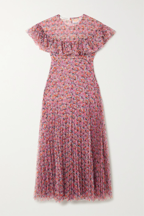 유럽직배송 필라소피디로렌조세라피니 원피스 PHILOSOPHY DI LORENZO SERAFINI Ruffled pleated floral-printed tulle midi dress 25185454456176149