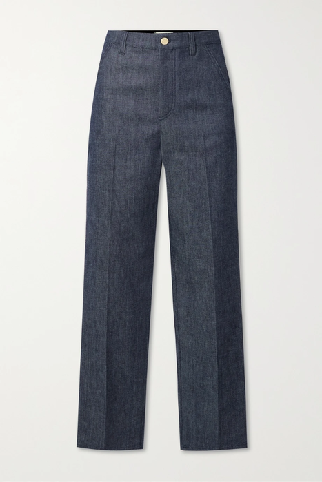유럽직배송 펜디 FENDI Velvet-trimmed high-rise straight-leg jeans 24772899113415267
