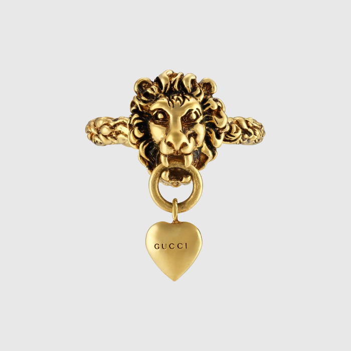 유럽직배송 구찌 GUCCI Gucci Lion head and heart ring 645628I46000933