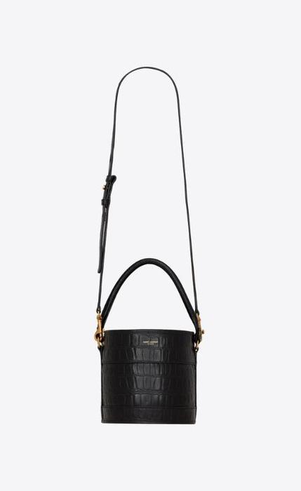 유럽직배송 입생로랑 SAINT LAURENT bahia small bucket bag in crocodile-embossed lacquered leather 6867332US3W1000