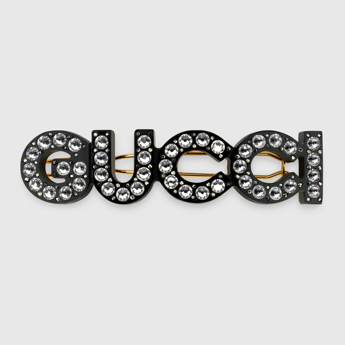 유럽직배송 구찌 GUCCI Gucci - Crystal &#039;Gucci&#039; hair slide 657510I63258519