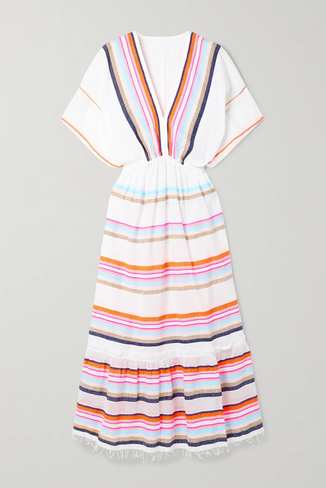 유럽직배송 렘렘 원피스 LEMLEM Bandira fringed striped cotton-blend gauze midi dress 25185454455579873