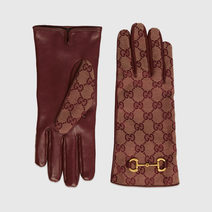 유럽직배송 구찌 GUCCI Gucci GG canvas gloves with Horsebit 6036353SAAH9873
