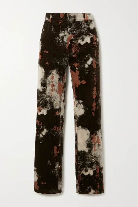 유럽직배송 알렉산더맥퀸 팬츠 MCQ ALEXANDER MCQUEEN Striae printed cotton-blend velvet straight-leg pants 24665545640575945