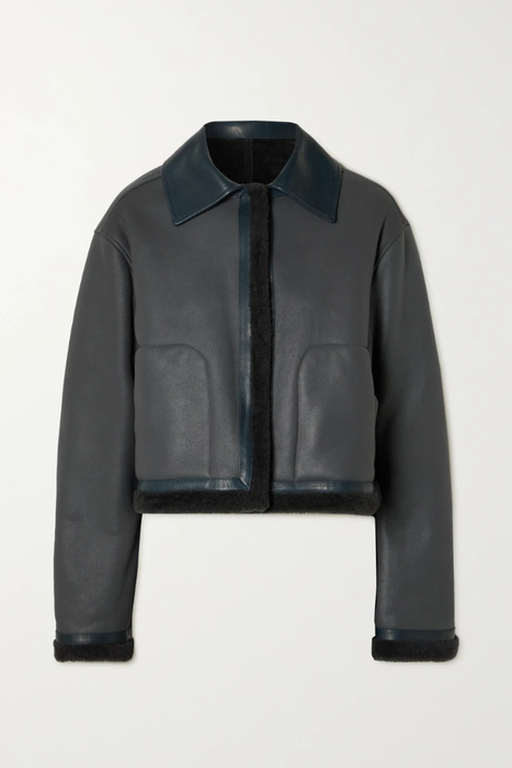 유럽직배송 질샌더 자켓 JIL SANDER Shearling-trimmed leather jacket 24772899113285365