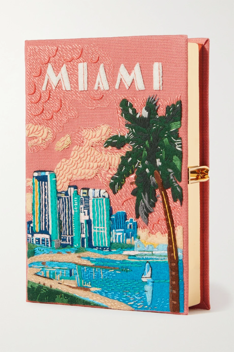 유럽직배송 올림피아르탱 OLYMPIA LE-TAN Miami Bay embroidered appliquéd canvas clutch 25185454456329330