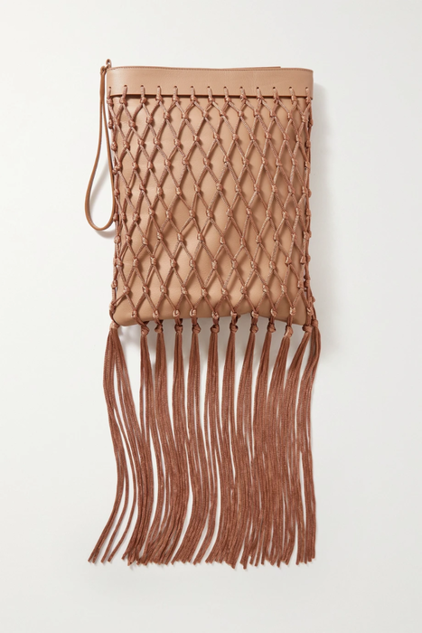유럽직배송 가브리엘허스트 GABRIELA HEARST Adi fringed crochet-trimmed leather tablet case 29419655932188601