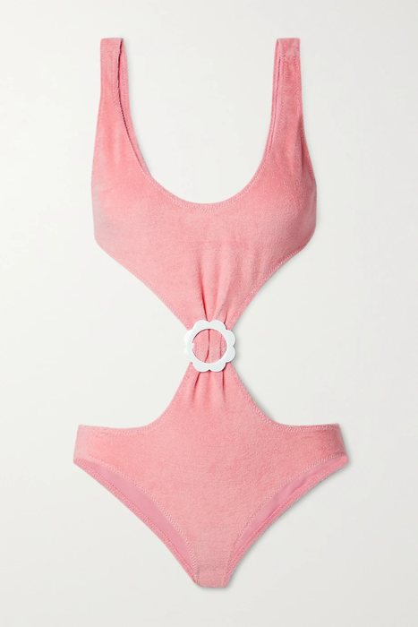 유럽직배송 리사마리페르난데즈 LISA MARIE FERNANDEZ Buckled cutout stretch-cotton terry swimsuit 27086482324427279