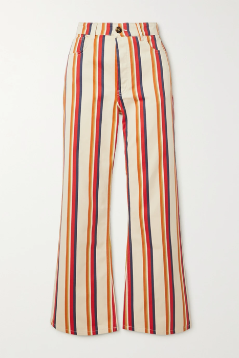 유럽직배송 파코라반 PACO RABANNE Striped cotton-twill straight-leg pants 16114163150456044