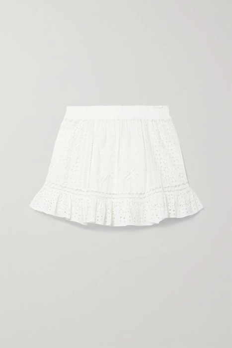 유럽직배송 러브샤크팬시 미니스커트 LOVESHACKFANCY Baydar embroidered broderie anglaise cotton-voile mini skirt 25185454455568695