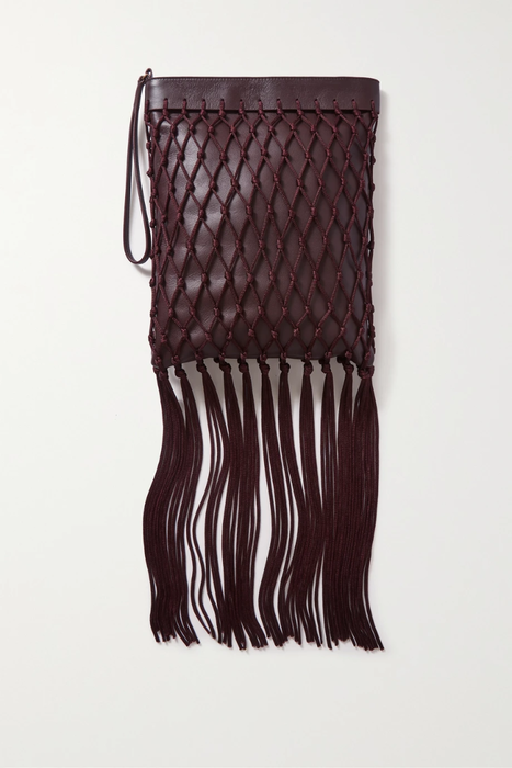 유럽직배송 가브리엘허스트 GABRIELA HEARST Adi fringed crochet-trimmed leather tablet case 29419655932188591