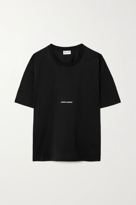 유럽직배송 생로랑 티셔츠 SAINT LAURENT Printed cotton-jersey T-shirt 31840166392300156