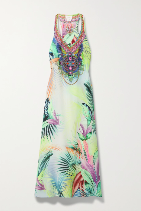 유럽직배송 CAMILLA Crystal-embellished printed silk-crepe maxi dress 27086482324475199