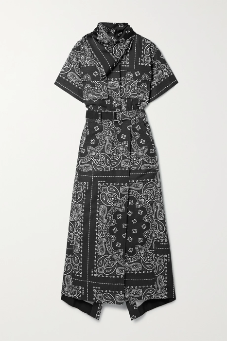 유럽직배송 사카이 원피스 SACAI Belted satin-trimmed paisley-print cotton midi dress 27086482323641758
