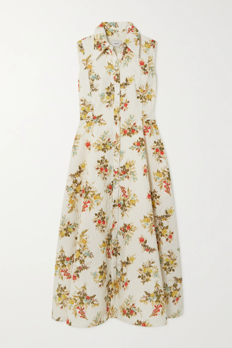 유럽직배송 에르뎀 셔츠원피스 ERDEM Aislin floral-print matelassé satin midi shirt dress 25185454455828564