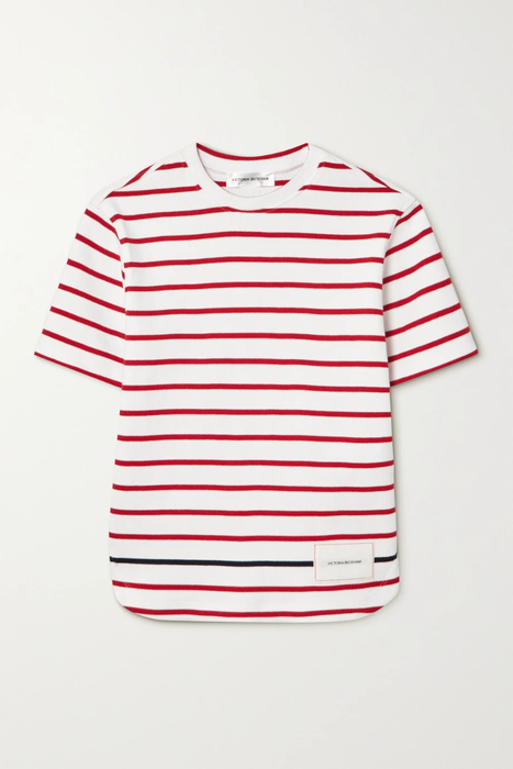 유럽직배송 빅토리아베컴 티셔츠 VICTORIA BECKHAM Appliquéd striped cotton-jersey T-shirt 25185454455966499