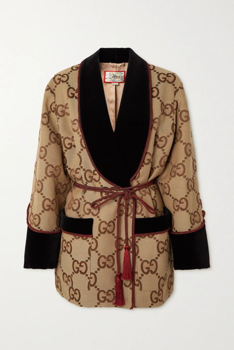 유럽직배송 구찌 자켓 GUCCI Chinese New Year velvet and rope-trimmed embroidered cotton-blend canvas-jacquard jacket 29419655932642522