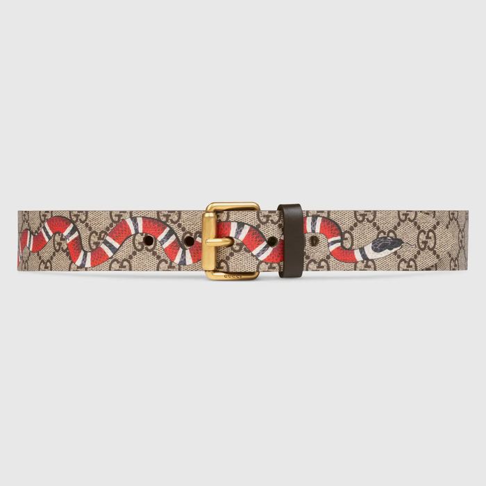 유럽직배송 구찌 GUCCI Gucci GG Supreme belt with Kingsnake print 434520K5O1T8692