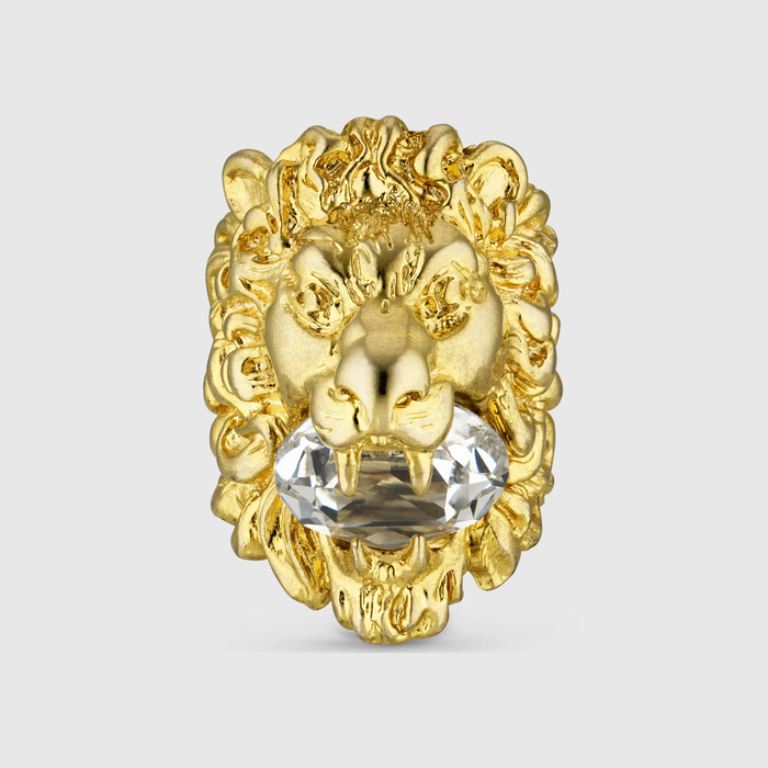 유럽직배송 구찌 GUCCI Gucci Lion head ring with crystal 402763J1D508062