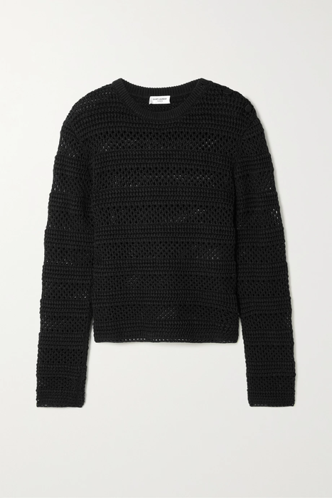 유럽직배송 생로랑 스웨터 SAINT LAURENT Striped crocheted cotton sweater 31840166392286745