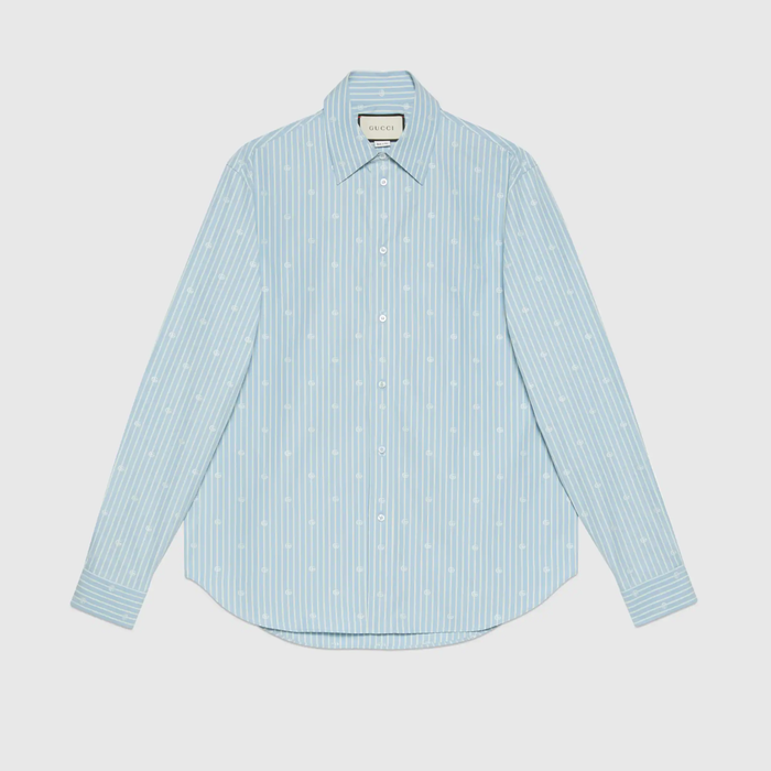 유럽직배송 구찌 GUCCI Gucci GG stripe fil coupé cotton shirt 625888ZAFXS4421