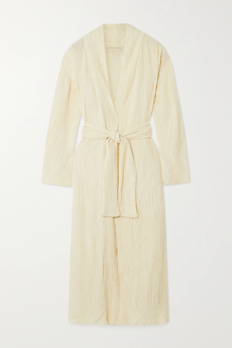 유럽직배송 SAVANNAH MORROW Ruma belted crinkled silk and bamboo-blend robe 24772899113585229