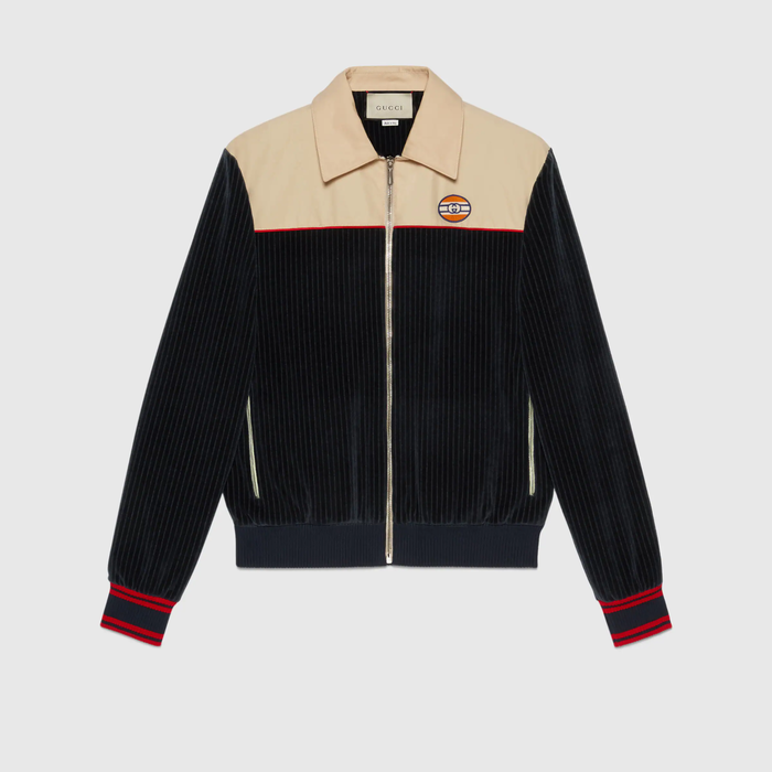 유럽직배송 구찌 GUCCI Gucci Rib cotton velour zip-up jacket  645247XJC6C4447