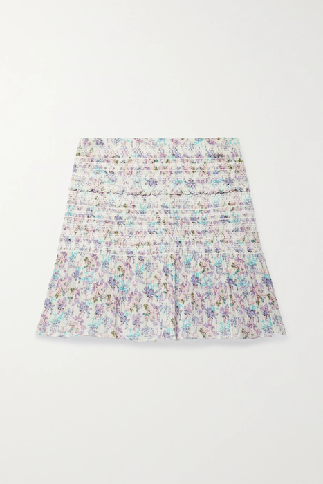유럽직배송 러브샤크팬시 미니스커트 LOVESHACKFANCY Camilla shirred floral-print cotton and Lurex-blend voile mini skirt 25185454455568713