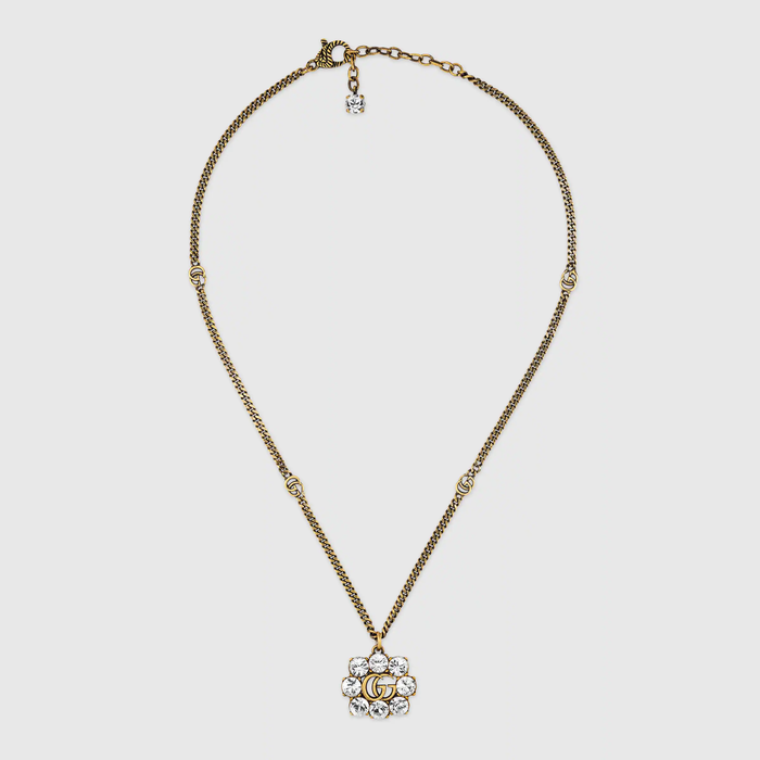 유럽직배송 구찌 GUCCI Gucci Crystal Double G necklace  645675J1D508062