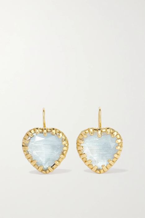 유럽직배송 LARKSPUR &amp; HAWK Valentina 18-karat gold-dipped quartz earrings 16114163150907329