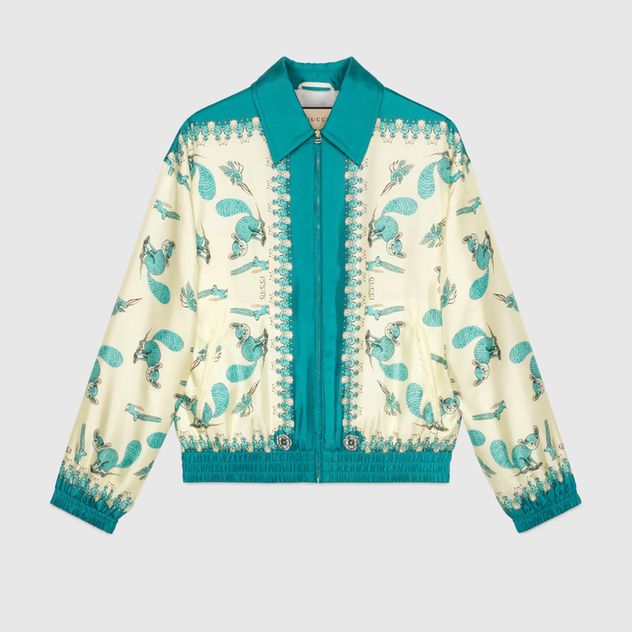 유럽직배송 구찌 GUCCI Gucci Freya Hartas print silk bomber jacket 654018ZAGQL4262