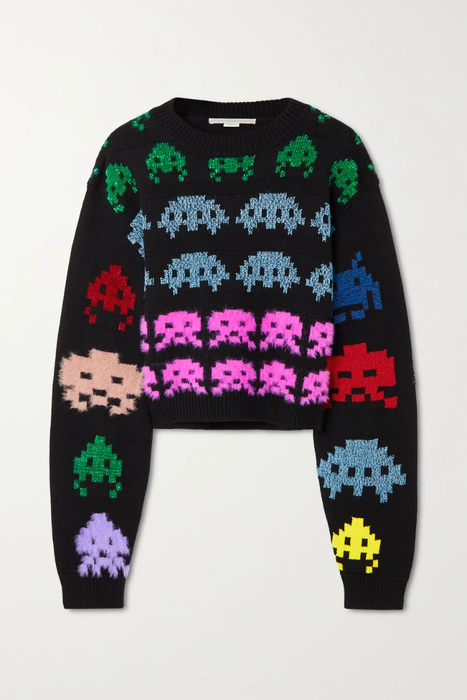 유럽직배송 스텔라맥카트니 스웨터 STELLA MCCARTNEY Game On metallic intarsia-knit sweater 24062987016728883