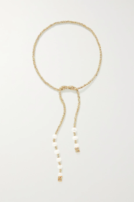 유럽직배송 PEARL OCTOPUSS.Y Coco convertible gold-plated, crystal and pearl necklace 16114163151005806