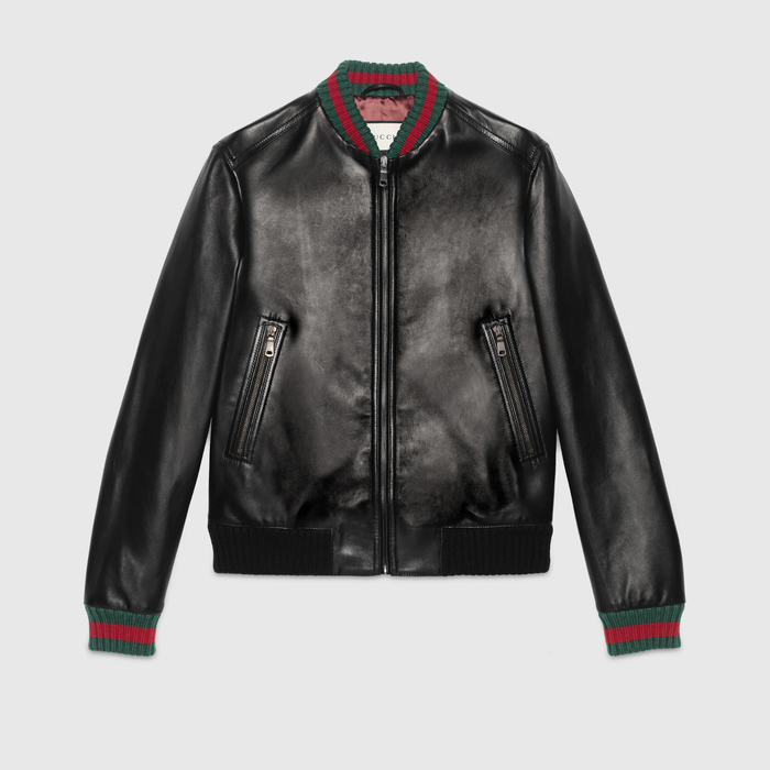 유럽직배송 구찌 자켓 GUCCI Leather jacket with Web 431343XG2061060