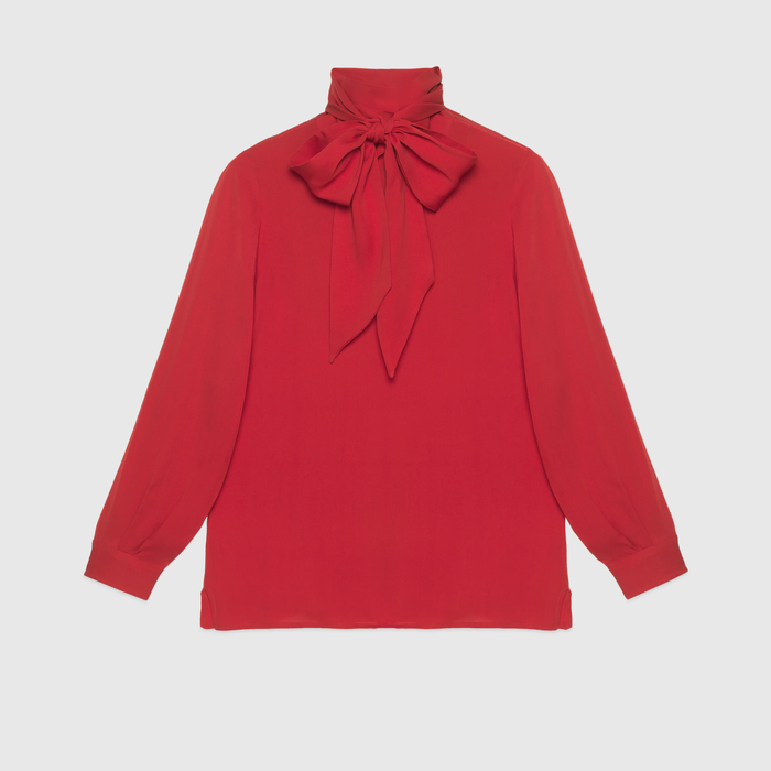 유럽직배송 구찌 GUCCI Gucci 2015 Re-Edition silk shirt with bow  664547Z633A6544