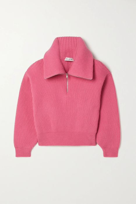 유럽직배송 알라이아 스웨터 ALAÏA Ribbed wool and cashmere-blend sweater 31840166391939461