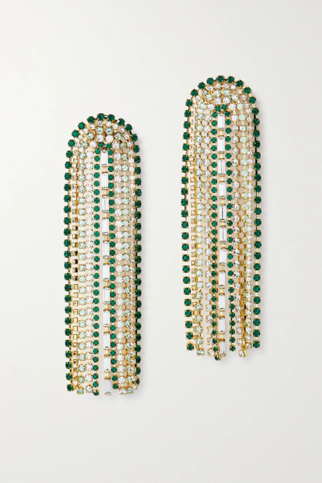 유럽직배송 로산티카 ROSANTICA Amanda fringed gold-tone crystal clip earrings 24665545640549420
