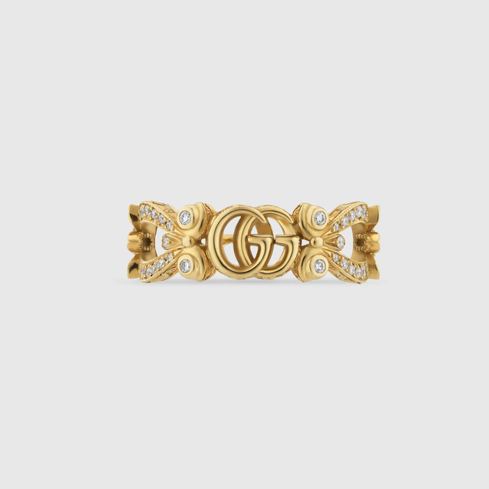 유럽직배송 구찌 GUCCI Gucci - Gucci Flora 18k ring with pavé diamonds 629828J85408000