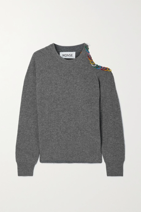 유럽직배송 몬세 스웨터 MONSE Cutout ribbed embellished wool-blend sweater 24772899113266080