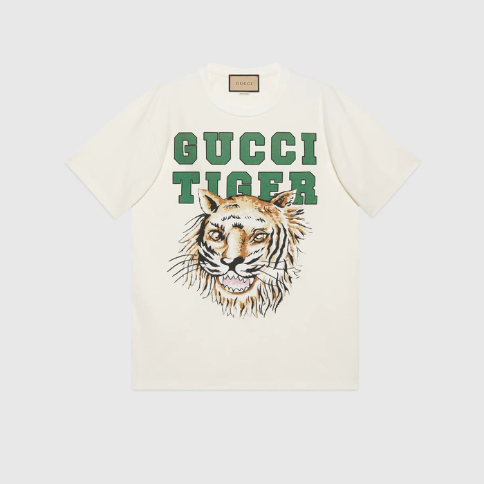 유럽직배송 구찌 GUCCI Gucci - Gucci Tiger cotton T-shirt 548334XJD3X9095