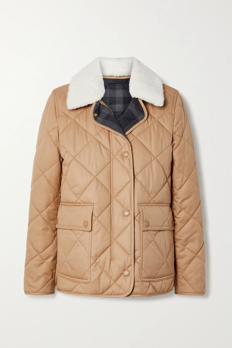 유럽직배송 버버리 자켓 BURBERRY Faux shearling-trimmed quilted padded cotton-twill jacket 24772899113399978