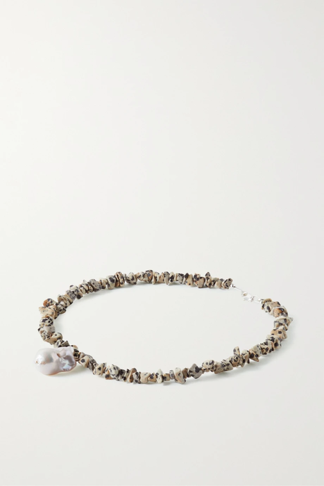 유럽직배송 SANTANGELO Kitano silver, jasper and pearl necklace 29419655932743563
