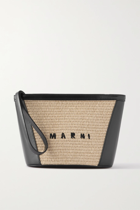 유럽직배송 마르니 파우치 MARNI Tropicalia raffia-paneled leather pouch 22250442026208878