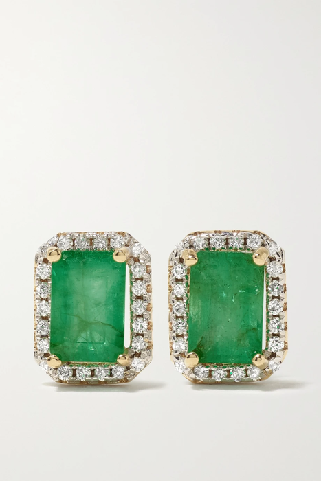유럽직배송 마테오 귀걸이 MATEO 14-karat gold, emerald and diamond earrings 25185454456887324