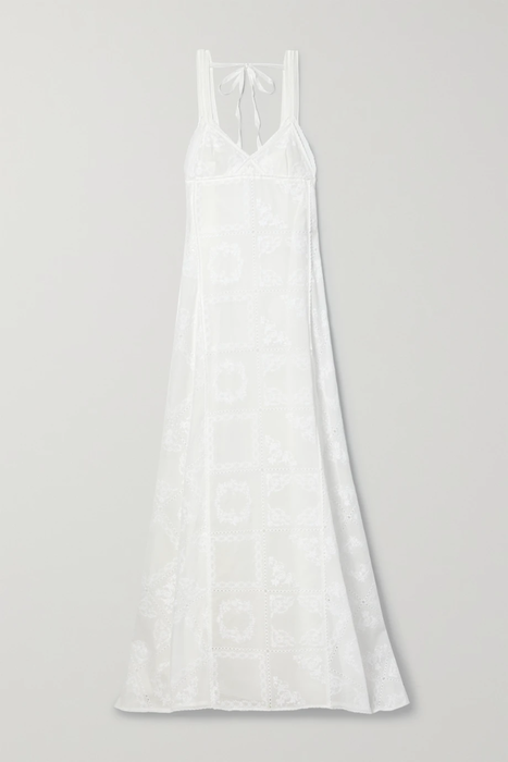 유럽직배송 끌로에 CHLOÉ Open-back embroidered cotton-voile and silk gown 33258524072105111